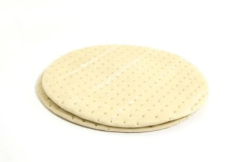 Pizza base at zucchini